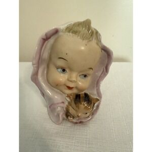 Vintage‎ Baby and Winking Kitten, Planter